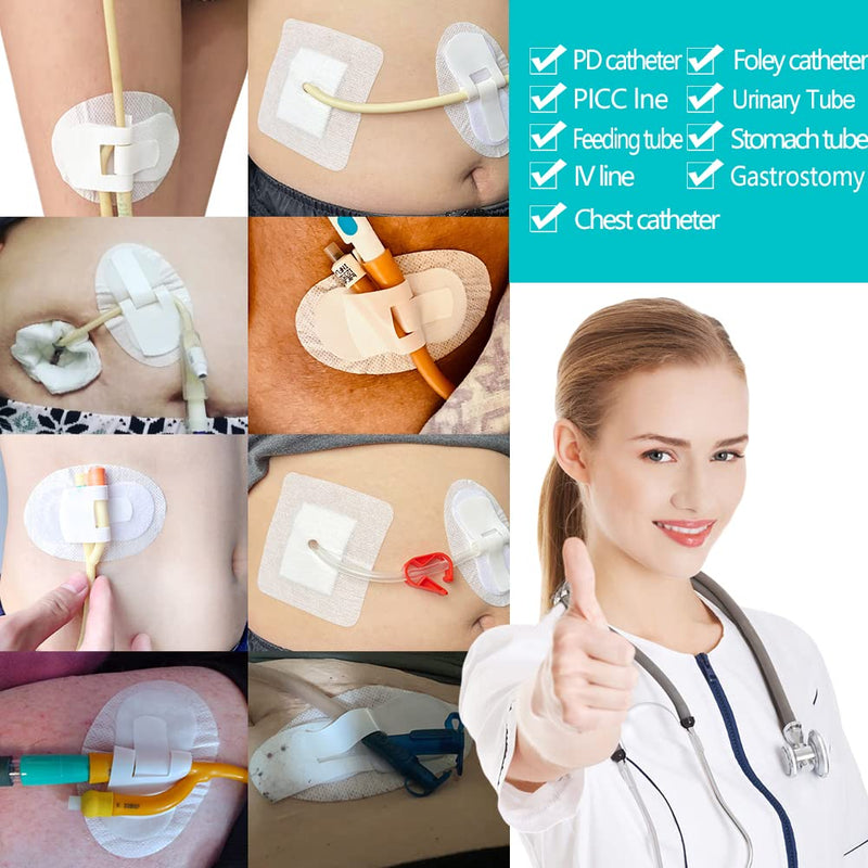 [Australia] - Low-Profile Catheter Stabilization Device for Kids Baby's Gtube Feeding Tube G J Tube Peg Pd Catheter Holder Peritoneal Dialysis Accessories Adhesive Patch Dressing (Pack of 10) Small 10 Pcs 