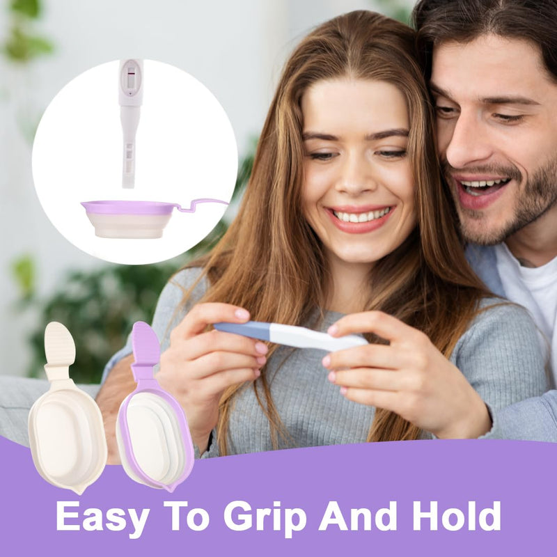 Urine Cups for Ovulation & Pregnancy Tests 2 Pack Reusable Pee Cup Collapsible Specimen Container Urine Sample Detection