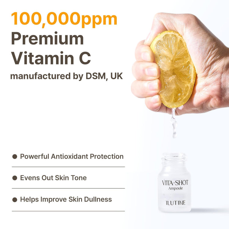 Vita-Shot Vitamin C Ampoule – Vitamin C Face Serum with Ectoine & Glyceryl Glucoside, Korean Skincare Ampoule for Daily Use 0.23 Fl Oz (Pack of 5)