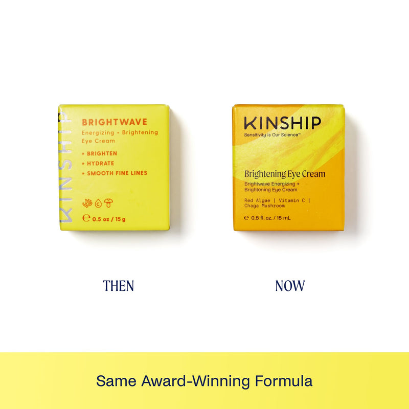 Kinship Brightwave Vitamin C Under Eye Brightener Cream for Sensitive Skin | Dark Circles Under Eye Treatment | Diminishes Fine Lines | Hydrating Eye Cream w/Antioxidants | Fragrance Free, (0.5 Oz) 0.5 Ounce (Pack of 1)