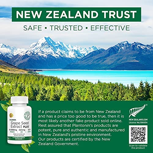 Grape Seed Extract Capsules, 465 mg – Polyphenols Supplement for Optimal Blood Flow & Kidney Support | 60 Capsules with 93% OPCs – 60,000mg Strength, GMO & Gluten-Free