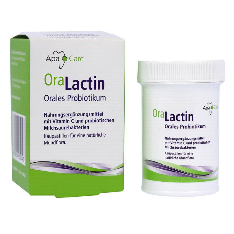 [Australia] - ApaCare OraLactin chewing pastilles | Regeneration + stabilization of healthy oral flora | Oral probiotic | Chewing pastilles with vitamin C and lactic acid bacteria | Fight bad breath | 30 tablets 