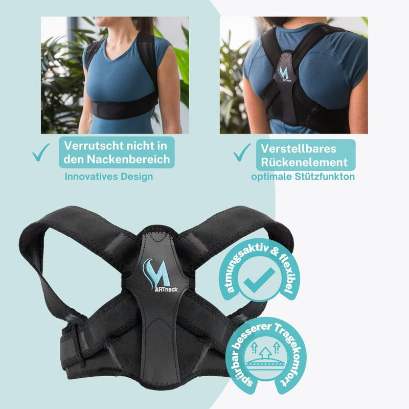 [Australia] - MARTneck® back trainer | Posture correction | Designed by sports scientists and orthopedists | Children, women, men | Free app | Support: neck, shoulder, back (L) L 