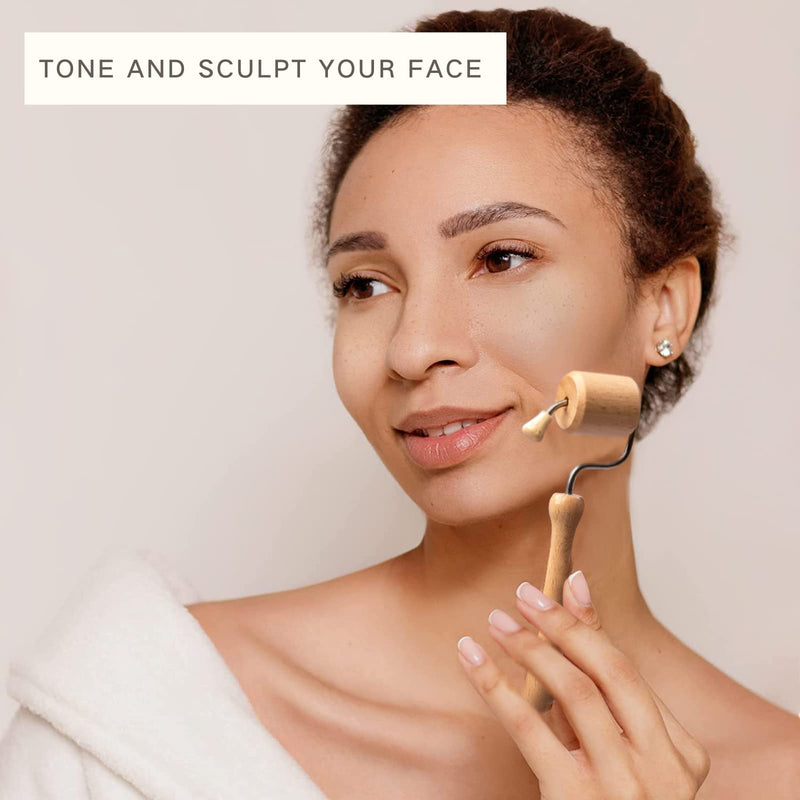 [Australia] - Wood Facial Therapy Kit, 7 Pcs Maderoterapia Facial Kit, Face Wood Therapy Set, Wooden Face Sculpting Set- Aging Wrinkles, Puffiness Facial Skin Massager 