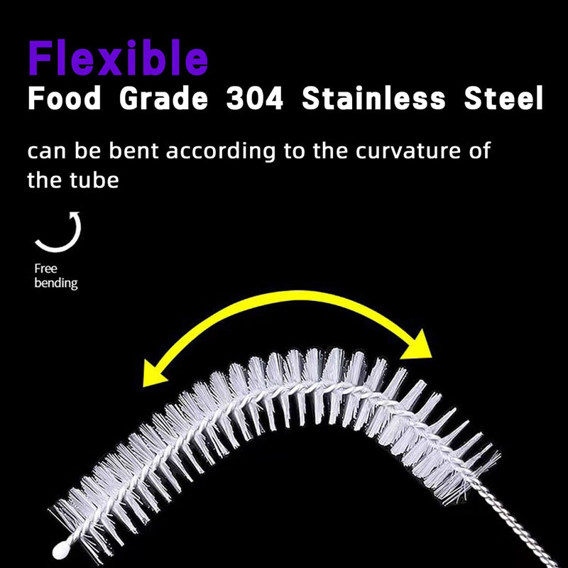 [Australia] - Tracheostomy Cleaning Brushes, 10pcs Bendable Trach Tube Brush Nylon Bristle Pipe Tube Cleaning Brush for Tracheostomy Supplies (0.5in) 0.5in 