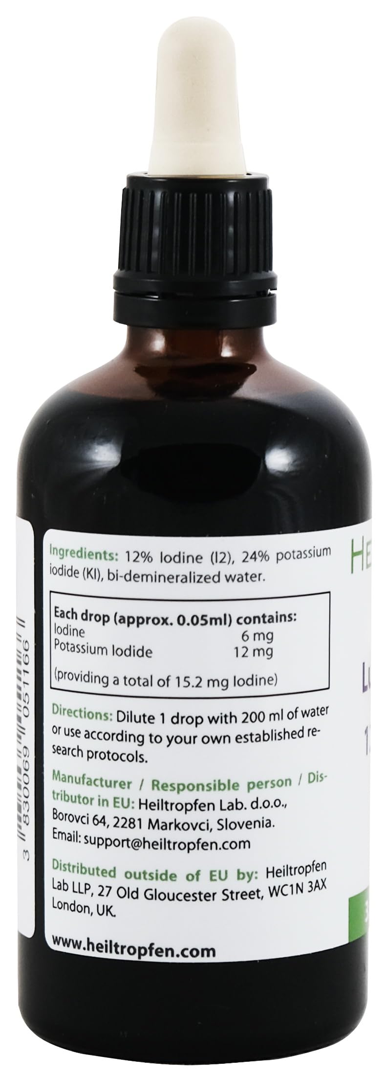 [Australia] - Lugol's iodine solution 12% 100 ml | 12 percent iodine and 24% potassium iodide | drops | Healing Drops® 