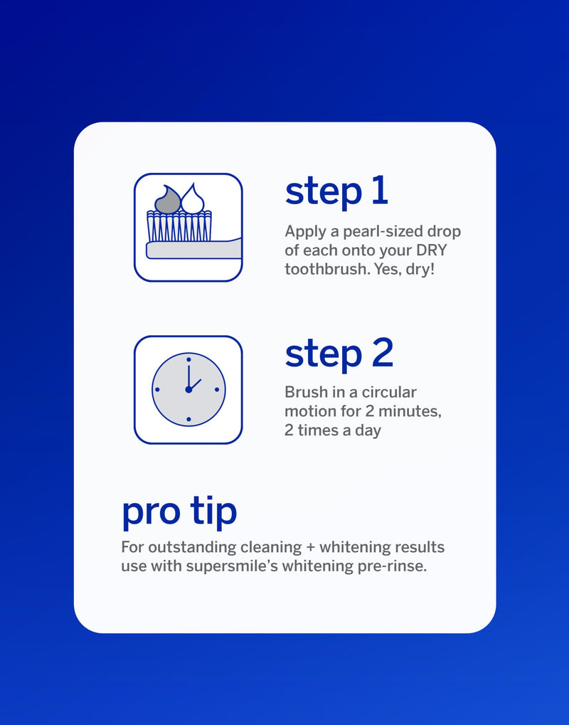 Supersmile Whitening System, Toothpaste + Accelerator, Original Mint | Calprox® 2-Step Whitening System, Whitens Up to 7 Shades in 7 Days, RDA 65 Low Abrasion, Veneer Safe, Cavity Protection 1 Month