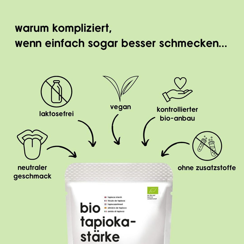 [Australia] - Tapioca starch organic - gluten-free - ideal for baking cooking thickening setting mochi organic tapioca pearls bubble tea - bottled and controlled in Germany - 900 g tapioca (starch) 900 g (pack of 1) 