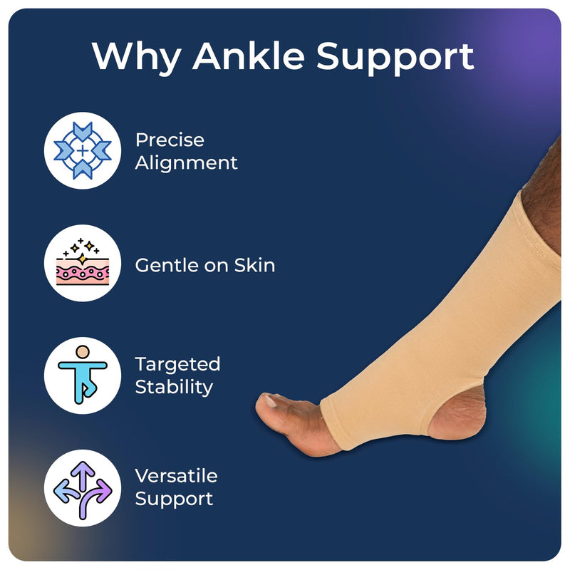 [Australia] - Ankle Support Brace – Stretchable Compression Sleeve for Stability & Injury Recovery – Ankle Brace for Sprains, Sports, Pain Relief, Swelling, Plantar Fasciitis, Running, Daily Use - LARGE - Pack of 2 
