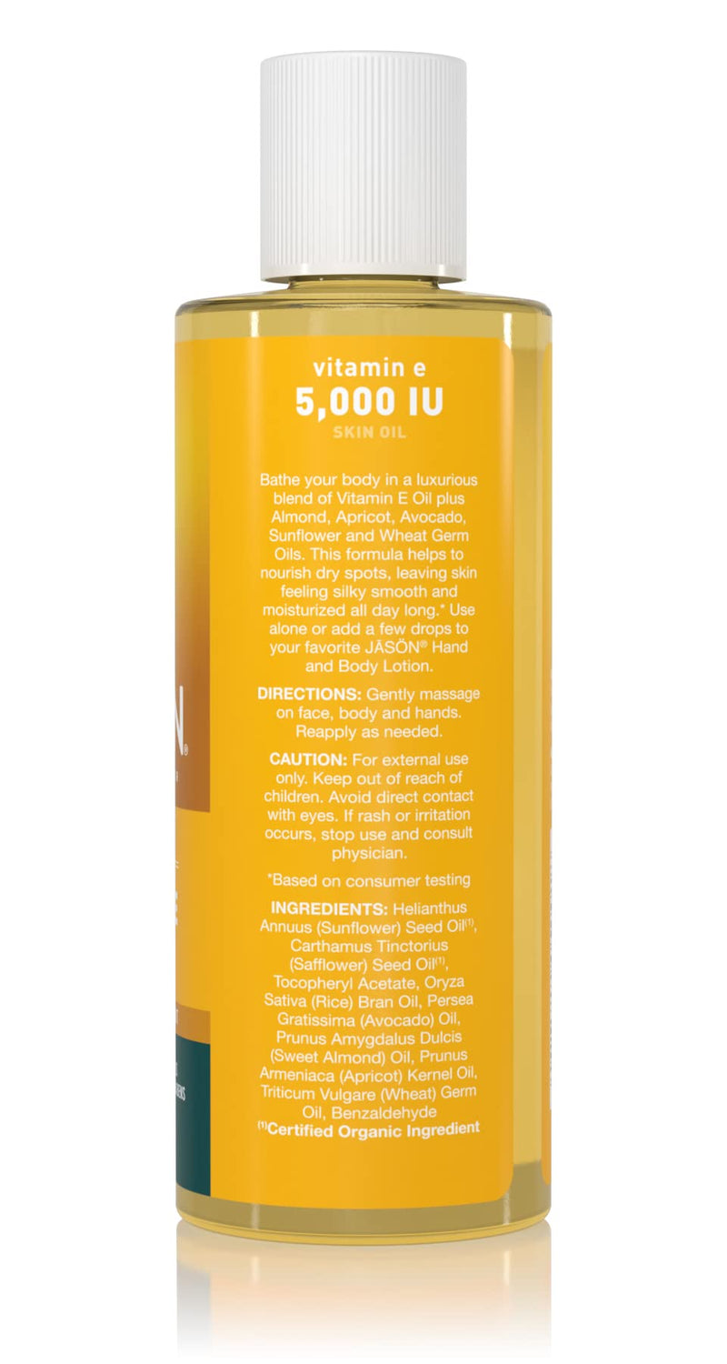 JASON Moisturizing Creme, Vitamin E 25,000, Age Renewal, 4 Oz & Skin Oil, Vitamin E 5,000 IU, All Over Body Nourishment, 4 Oz