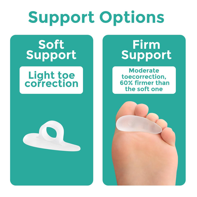 [Australia] - Welnove Hammer Toe Straightener for Women 8 Pack Hammer Toe Cushion for Curved, Crooked, Curly, Claw and Hammer Toes, Soft Support and Realignment 