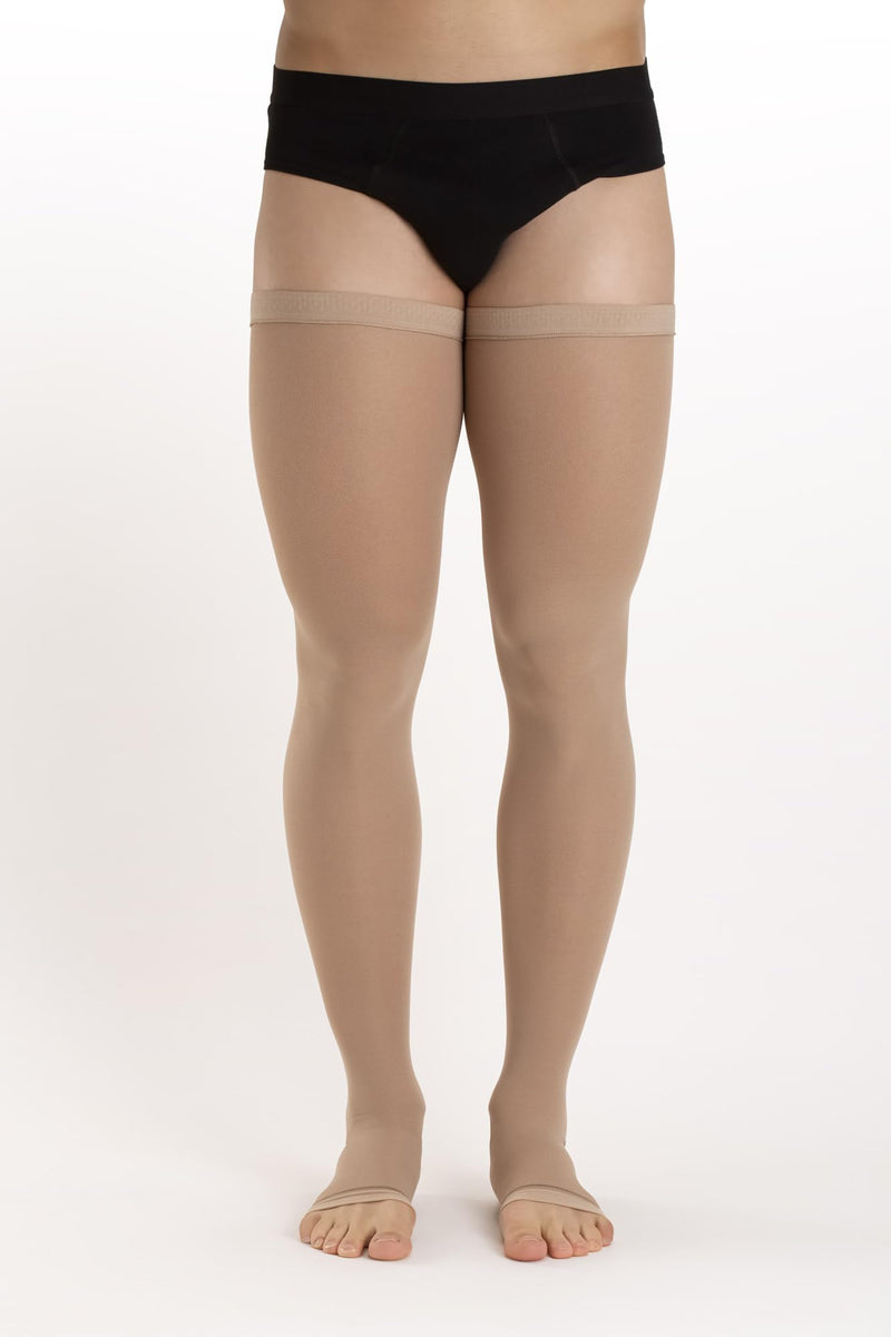 [Australia] - Relaxsan Antiembolism M1370A Thrombosis Stockings for Men and Women 25-32 mmHg, Stockings Unisex Open Toe, Class 2, K2 L Skin Color 