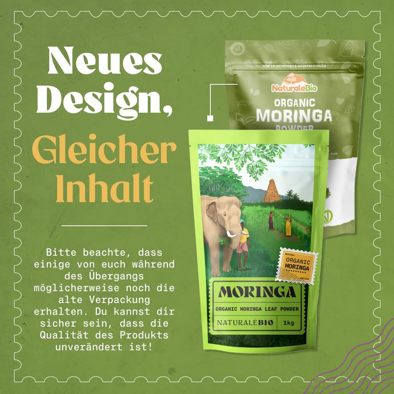 [Australia] - Moringa Oleifera Powder - 400 g Organic Horseradish Powder with Premium Quality - Natural Organic Product, Organic and Pure Moringa from the Leaves of the Horseradish Tree - NaturaleBio 400 g (Pack of 1) 