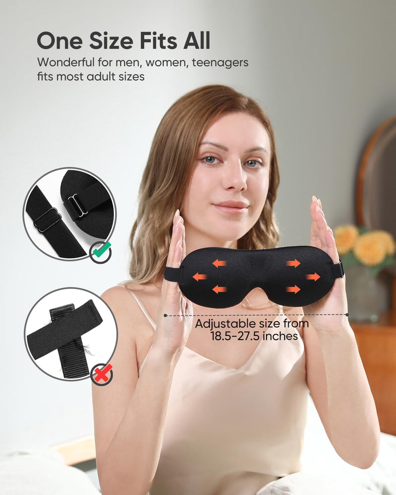 [Australia] - LKY DIGITAL Sleep Mask for Side Sleeper 3 Pack, Blackout 3D Eye Mask for Sleeping, Night Blindfold for Men Women Black & Blue & Red 