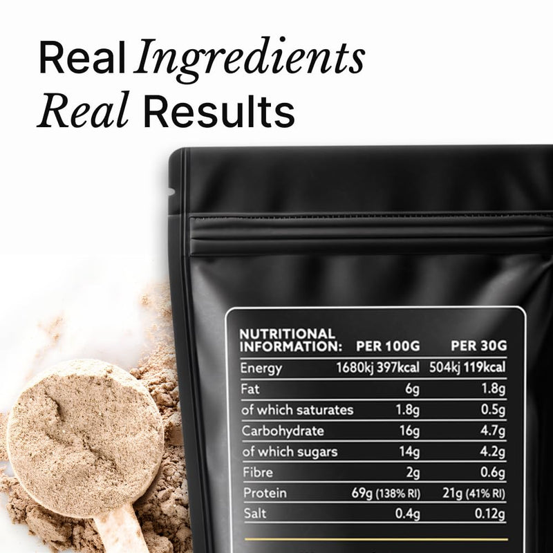 EXALT Nutrition - Whey Protein Powder - Ghanaian Cacao - 500g - Premium Grass Fed Whey - Micellar Casein & Free Range Egg White - 7hr Triple-Release Blend - Naturally Sweetened with Dates 500 g (Pack of 1)