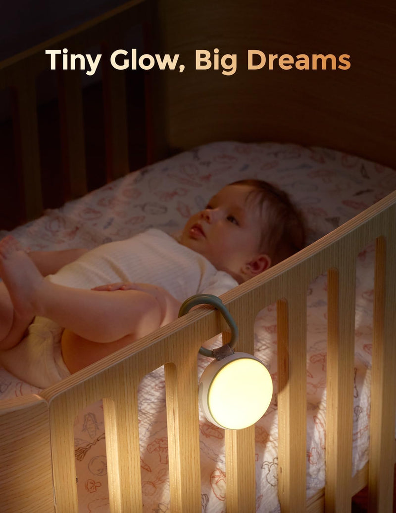 [Australia] - Momcozy Portable Sound Machine with Night Light, White Noise Sound Machine for Baby, 20 Soothing Sounds, Sound Therapy, Long-Lasting Power, Timer, Clips on Stroller, Baby Shower Gifts 