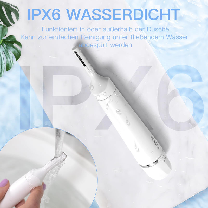 [Australia] - HEBECA Nose Hair Trimmer for Women 3-in-1 Electric Facial Hair Removal Rechargeable Eyebrow Razor Electric Portble Waterproof Facial Razor Razor 