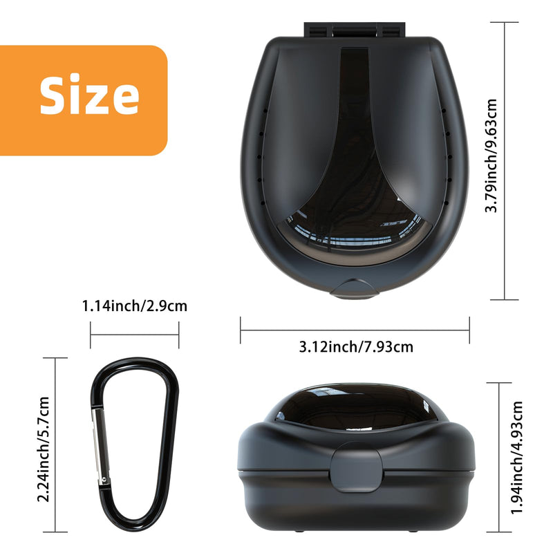 [Australia] - ARGOMAX Sports Mouth Guards Case, 1 Piece Sports Braces Case with Carabiner, Football Mouthguard Case, Black. US 