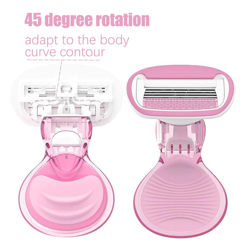 [Australia] - Travel Razors for Women, 1 Count, Sensitive Skin Travel Size Razor, 2 Mini Razor Refills, Beach Vacation Essentials Pink 