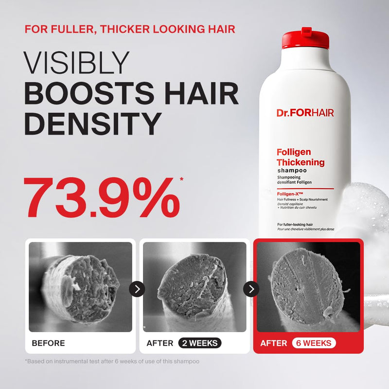 Dr.FORHAIR Folligen Thickening Shampoo 16.9 fl oz Herbal floral scent 16.9 Fl Oz (Pack of 1)