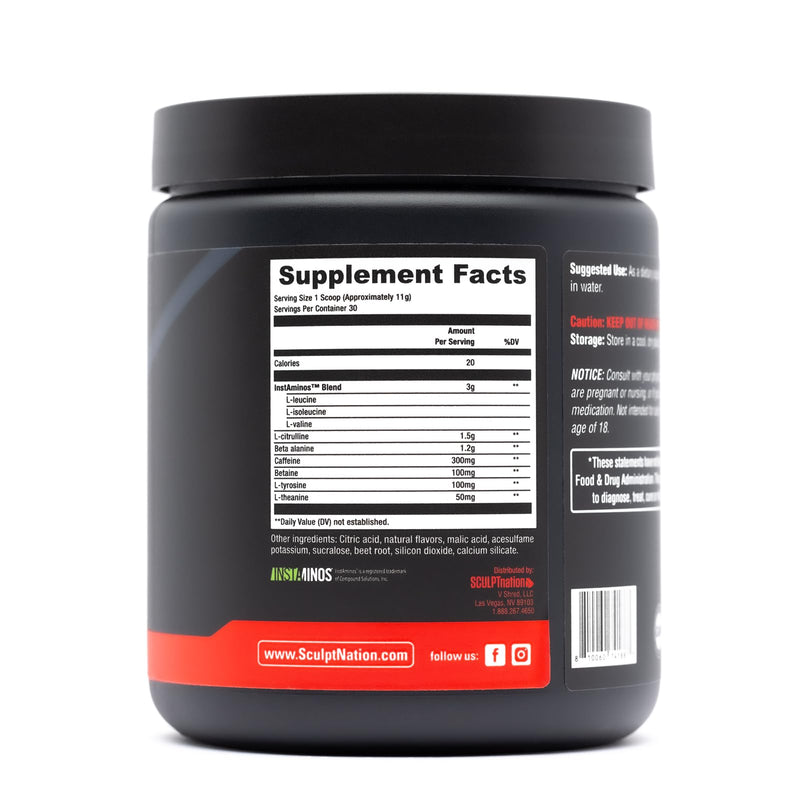[Australia] - Sculpt Nation by V Shred PreWorkout - Premium Pre Workout Powder with Amino Acids for Ultimate Performance, Endurance, and Energy Support, Fruit Punch - 30 Servings PreWorkout - Fruit Punch 