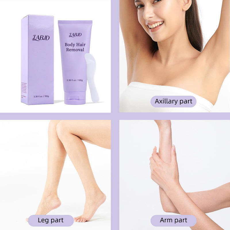 [Australia] - 2-Pack Body Hair Removal Cream for Sensitive Skin - Painless & Gentle Depilatory Cream with Spatula Applicator, Unisex Body & Skincare 6.76 fl oz 2 