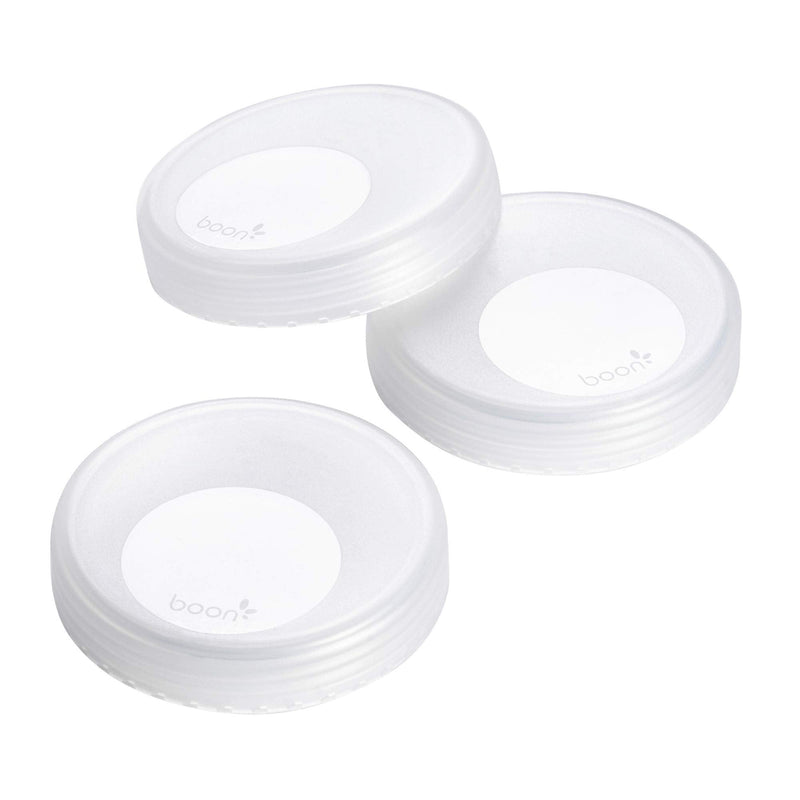 Boon Nursh Breast Milk Storage Lids - Made for Boon Nursh Bottles - Lids for Formula Travel Container - Breastfeeding Essentials and Baby Feeding Supplies - 3 Count Breast Milk Storage Lid