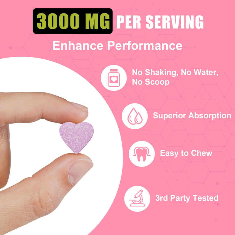 [Australia] - Creatine Monohydrate for Women, Creatine Supplement 3000mg, with Hydrolyzed Collagen, BCAA, Creatine for Booty Gain, Muscle Growth, Increased Strength, Enhanced Energy and Performance, 30 Servings 90 Count (Pack of 1) 