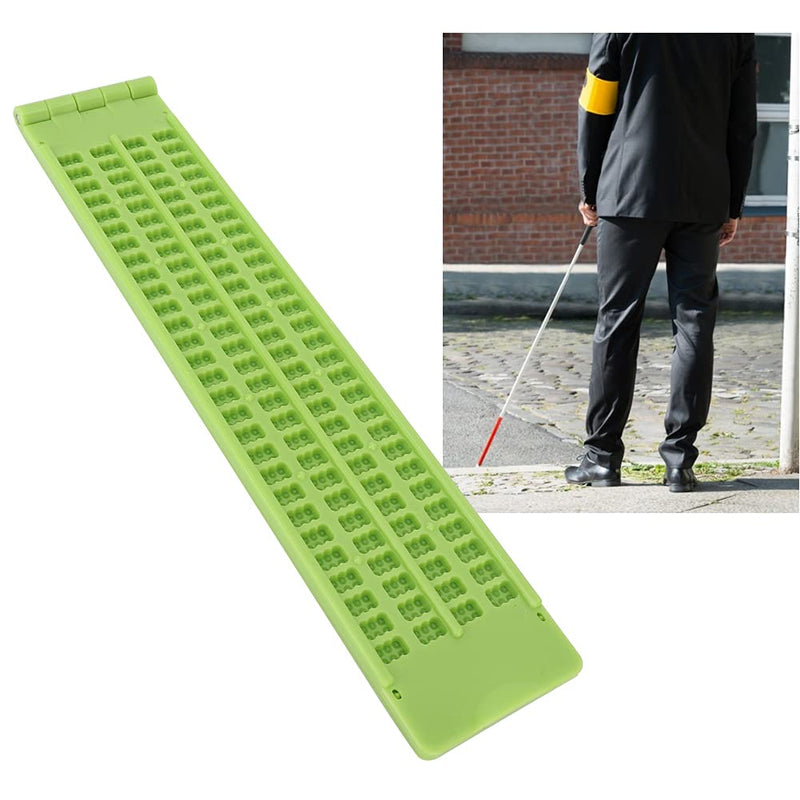 Braille Writing Slate and Stylus, Portable Plastic Braille Learning Tool, 4 Lines 28 Cells for Braille Education and Writing Practice