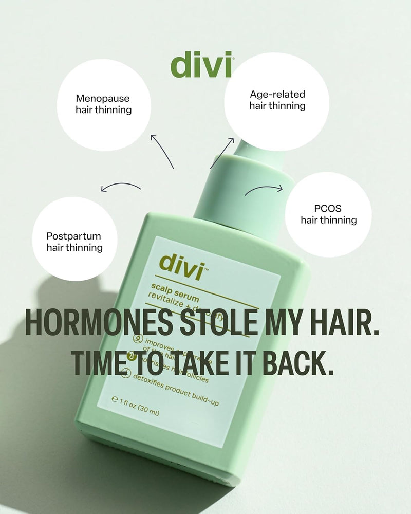 Divi Scalp Serum | To Promote Fuller-Looking Hair with Peptides | 30ml | Multi-Peptide Complex, Caffeine, Rosemary Oil, Vegan, Non-Greasy, Thinning Hair, Fuller-Looking Hair, Scalp Serum, 30ml 30 ml - 1 Month Supply
