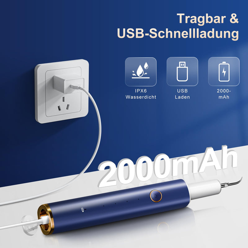 [Australia] - Tartar Remover Teeth Cleaning Set Electric Teeth Cleaning Set Ultrasonic Toothbrush for Tooth Care at Home with 4 Adjustable Modes and 4 Interchangeable Cleaning Heads 1 Piece (Pack of 1) 