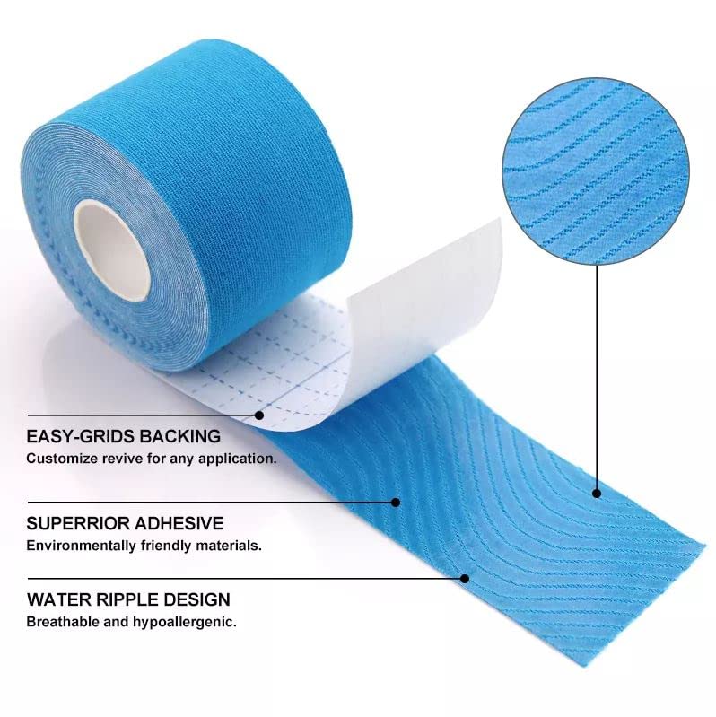 [Australia] - 6 Pack of Waterproof Latex Free Kinesiology Recovery Tape 2 in x 16 ft Uncut Per Roll (Black) Black 