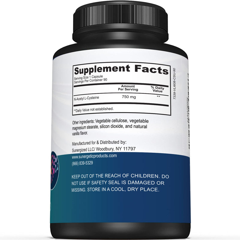 [Australia] - Premium NAC Supplement N-acetyl Cysteine – 750mg Per Capsule – Supports Liver, Detox Immune, Cellular & Respiratory Health – 90 N acetyl Cysteine Capsules 