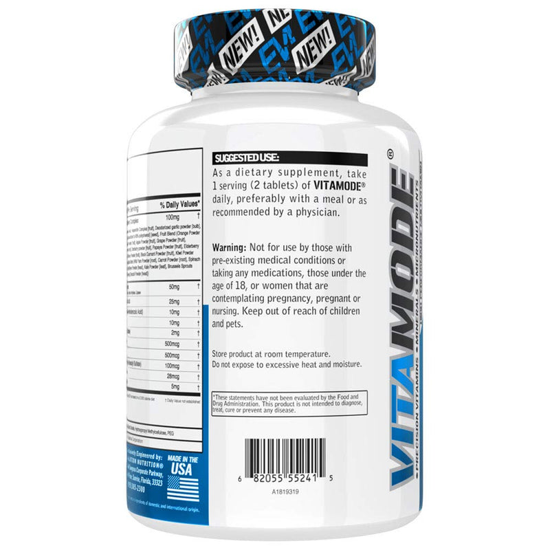 Evlution Men's Multivitamin and Mushroom Complex Supplements Nutrition Daily Multivitamin with Essential Minerals and Phytonutrient Complex Plus Nootropic Lions Mane Mushroom Supplement Capsules
