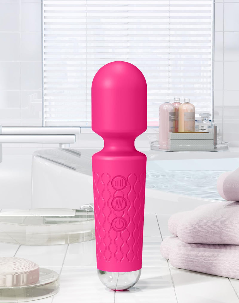 [Australia] - Upgraded Mini Massager for Back, Neck, Whole Body and More, Rose Pink Small Massager Relief Stress & Promote Relaxation, 20 Modes 8 Speeds 
