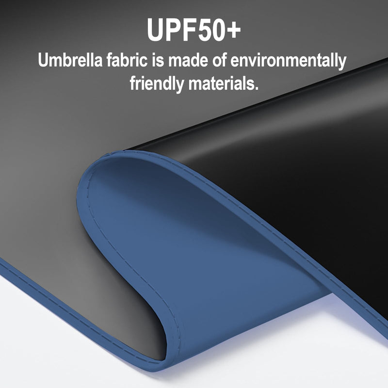 Mini Travel Umbrella, UPF 50+ Compact Fits in Purse | Eco-friendly Recycled Fabric, Rain & UV Protection.Portable Umbrella with Leather Case，Travel essentials for Disney BlueBlack 2