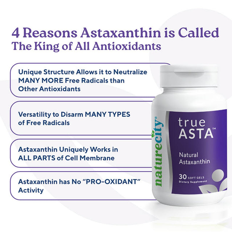 [Australia] - True-Asta AstaReal Natural Astaxanthin Supplements 6mg – Joint Muscle Skin Eye Support (30 Soft Gels) Algae Antioxidants Supplement | Non-GMO, Gluten Free, and BPA Free 1 