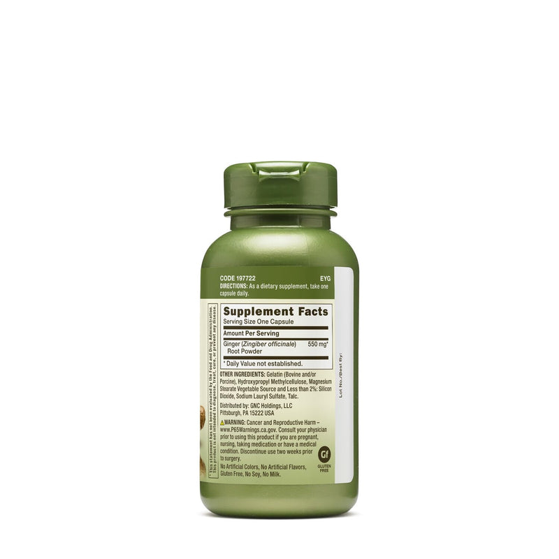 [Australia] - GNC Herbal Plus Ginger Root 550mg, 100 Capsules, Supports Digestive Health 