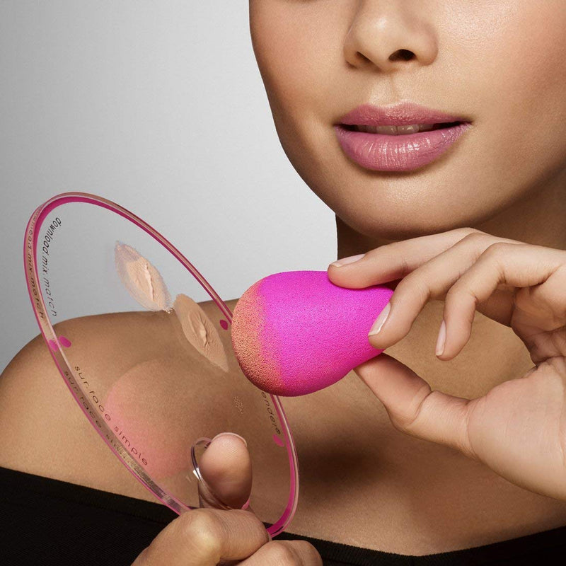 [Australia] - Beautyblender® | Surface Simple Portable Clear Beauty Blender Makeup Mixing Palette, Mix and Match Foundations and Creams, Includes Mixing Makeup Wand 