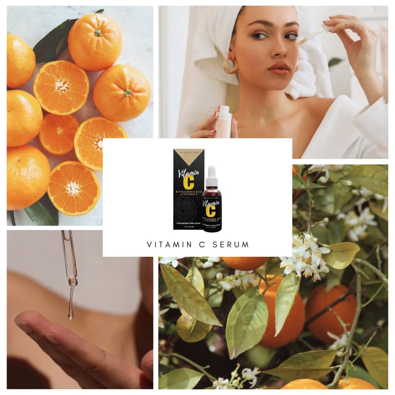 Vitamin C Serum with Hyaluronic Acid and Vitamin E | Thin serum quickly sinks into skin for a bright and glow finish | Boost Radiance | Softens fine lines and wrinkles | No sulfates | 1 Fl oz