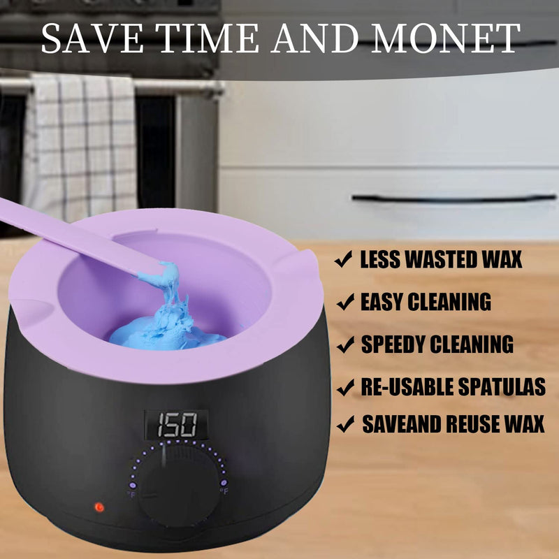 [Australia] - Electric Waxing Kit, Wax Warmer Silicone Liner for Tress Wellness Compatible with 16oz Waxing Kit Melting Wax Bowl for Tress Wellness Wax Warmer or for BLITZWAX Wax Warmer (Purple) 