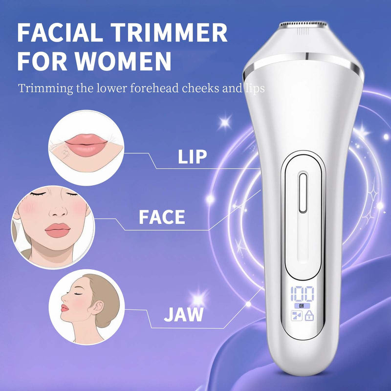 [Australia] - Electric Razors for Women Whole Body: 7 in 1 Hair Removal Kit，Rechargeable Body Shaver - Wet Dry Hair Remover - Trimmer for Lady Face Underarms Public White 