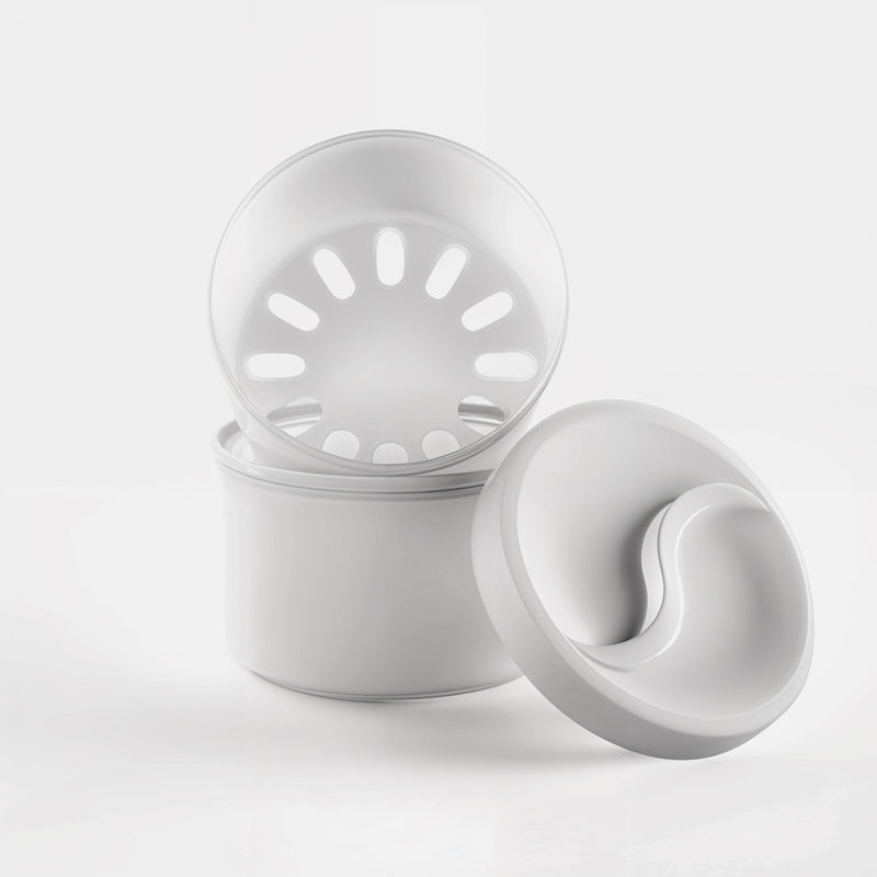 [Australia] - Denture container, denture box with removable insert, secure screw lid and temperature resistance | Hygienic storage and cleaning for dentures and dental splints (1 piece) 1 