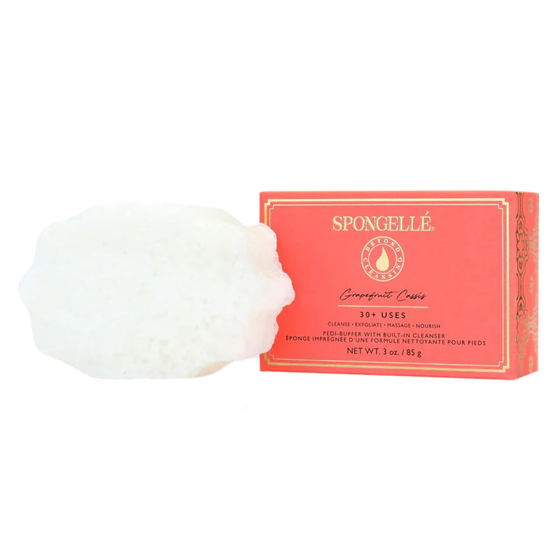 [Australia] - Spongelle Grapefruit Cassis Pedi Buffer, Body Scrubber and Refill Hand & Body Wash Bundle 