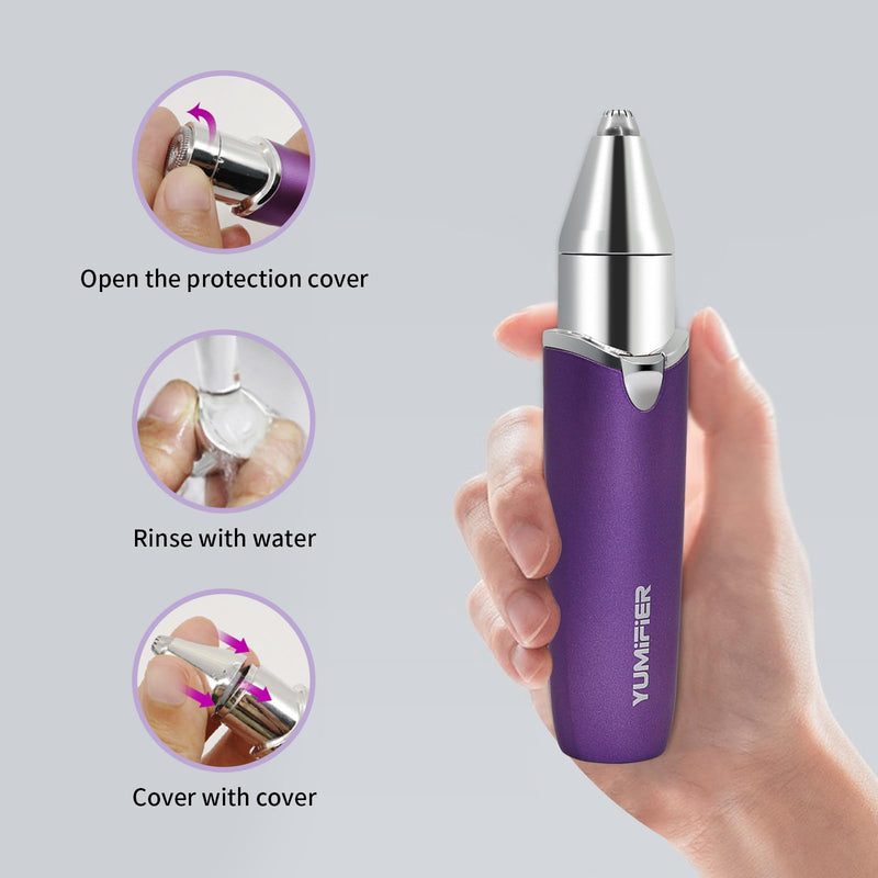 [Australia] - Eyebrow Facial Trimmer, Facial Hair Removal for Women, Smooth & Painless Face Razors Eyebrow Shaver for Women - 2 in 1 Facial Hair Remover & Eyebrow Trimmer with Built-in Battery for Face, Lip, Chin Purple 