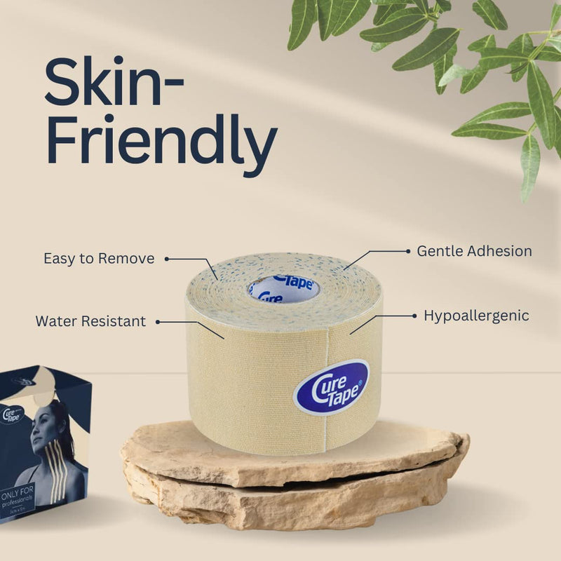 [Australia] - CureTape® Gentle | Kinesiology Tape for Hyper Sensitive Skin | Gentle Adhesion | 100% Hypoallergenic Water Resistant K Tape | for Thin Skin, Elderly or Children | Gentle to Remove | Medical KTape 