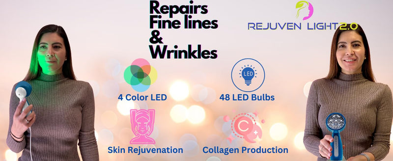 Rejuven 4-in-1 LED Light Therapy for Face Handheld LED Light Therapy Facial Massager Anti-Aging Wrinkle Reduction Device 1.0