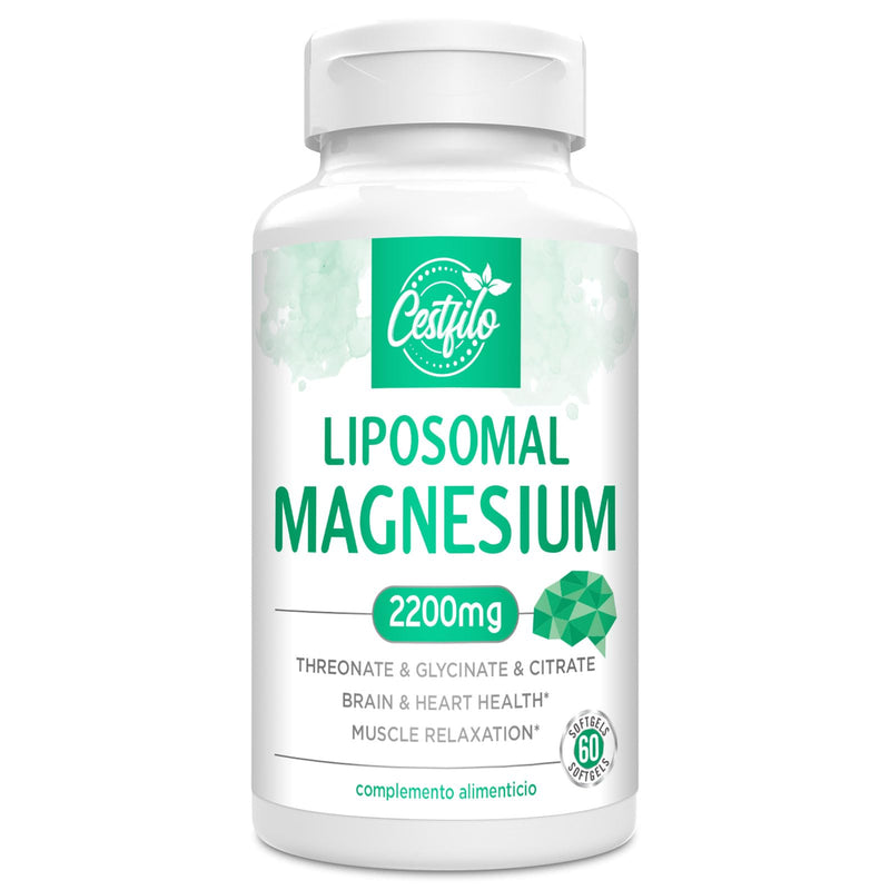 Liposomal Magnesium Complex 2200 mg, Gluten-Free, 60 Soft Capsules, High Dose, Natural, Suitable for Women, Men (Pack of 60)