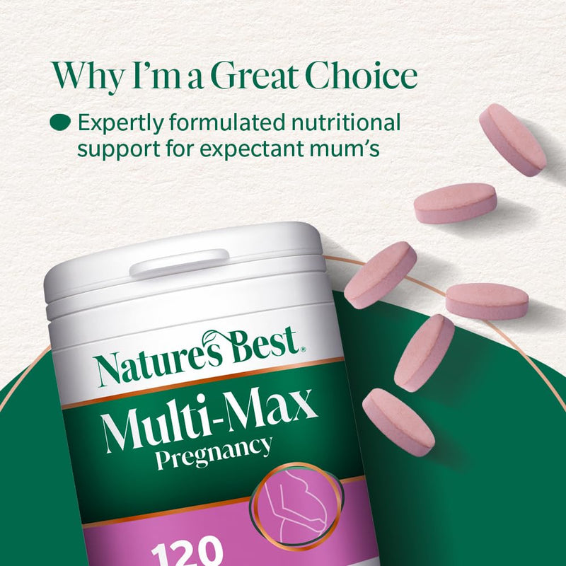 Nature's Best Multi-Max Multivitamin for Pregnancy - Comprehensive Nutritional Support for Mums-to-Be - UK Made - 120 Tablets (2 Months' Supply)