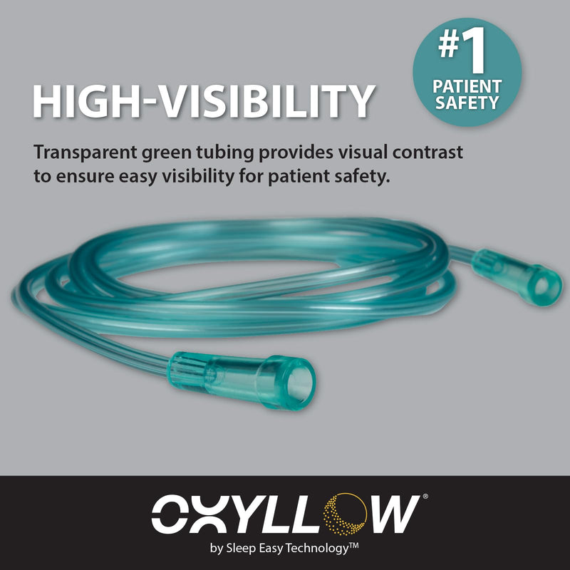 [Australia] - Premium 7 FT Oxygen Tubing | 1-Count | 6-Channel Kink-Resistant Air Flow | High-Visibility Green Tint | Universal End Connectors | Durable, Medical Grade Oxygen Therapy Accessory 